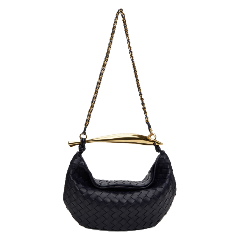 Bottega Veneta Navy Sardine with Chain Bag
